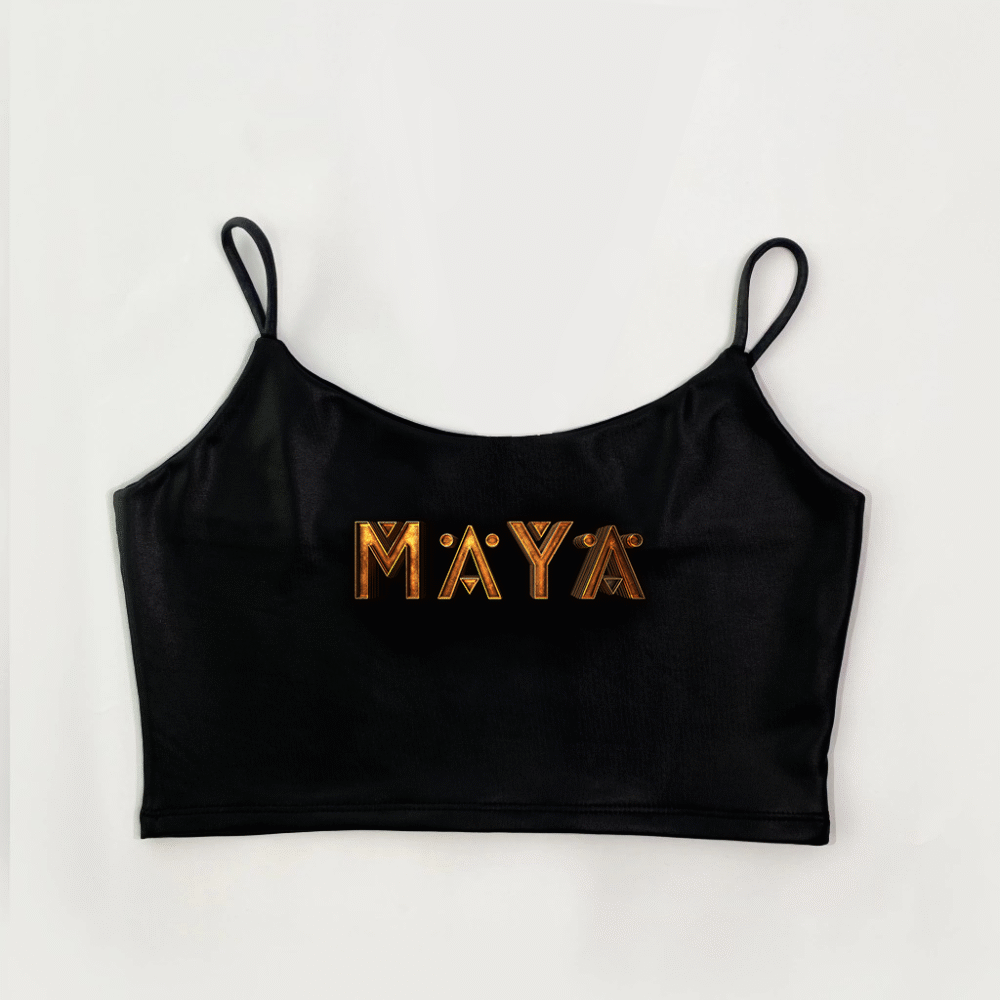 Cropped Alça Preto - Maya 2025